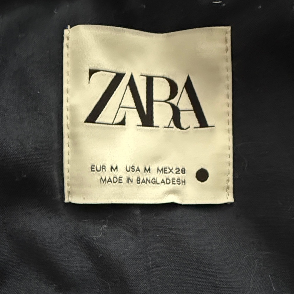 Zara Dark Blue Denim Bomber Jacket - Picture 2 of 7